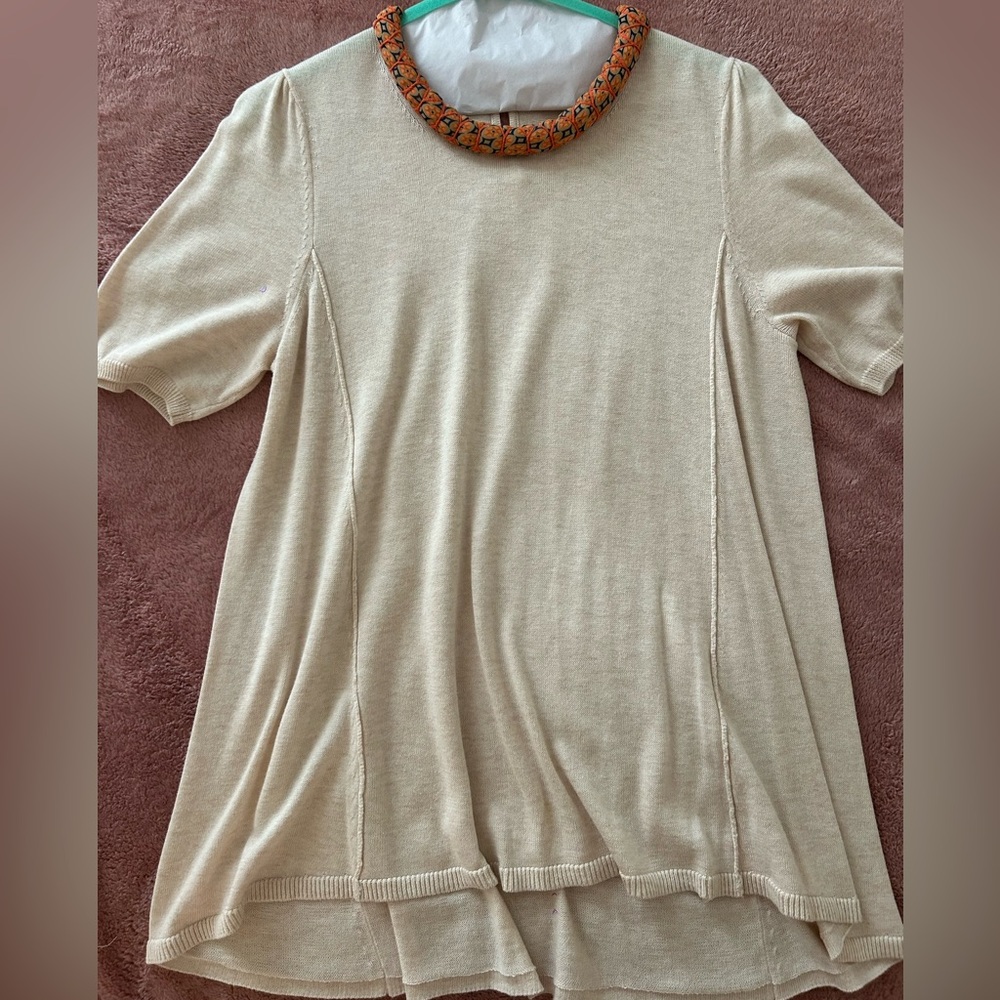 Cream top with collar detail
